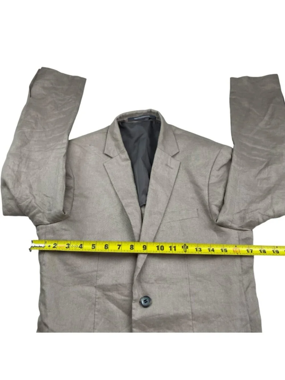 H&M Men's 100% Linen Slim Fit 2-Button Blazer Beige • 34R